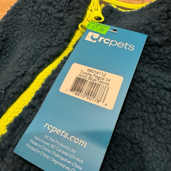 NWT | RC Pets | Navy/Lemon Dog Fleece | Size M - Picture 3 of 5